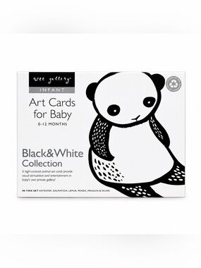 Wee Gallery Infant Art Cards for Baby Black & White Collection (0–12 Months) NIP